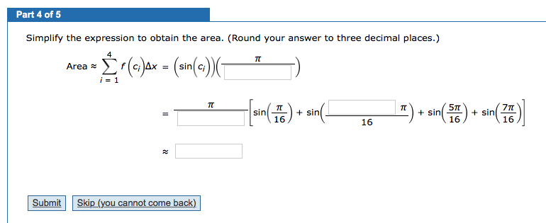 Solved Part 4 of 5 Simplify the expression to obtain the | Chegg.com