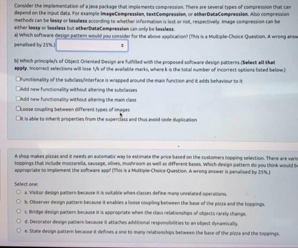 Solved Consider the implementation of a java package that | Chegg.com