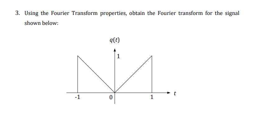 Solved 3. Using The Fourier Transform Properties, Obtain The | Chegg.com