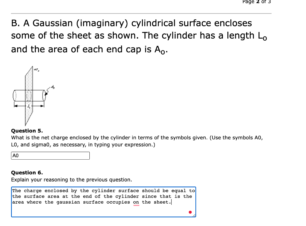 Solved Page 2 Of B. A Gaussian (imaginary) Cylindrical | Chegg.com