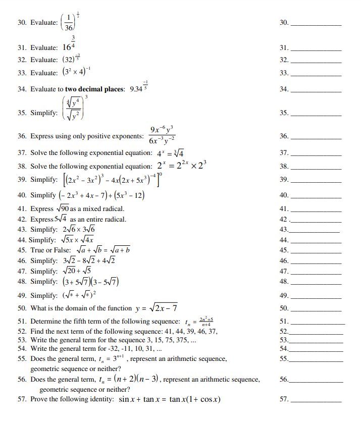 Solved 30. Evaluate: (361)21 31. Evaluate: 1643 32. | Chegg.com