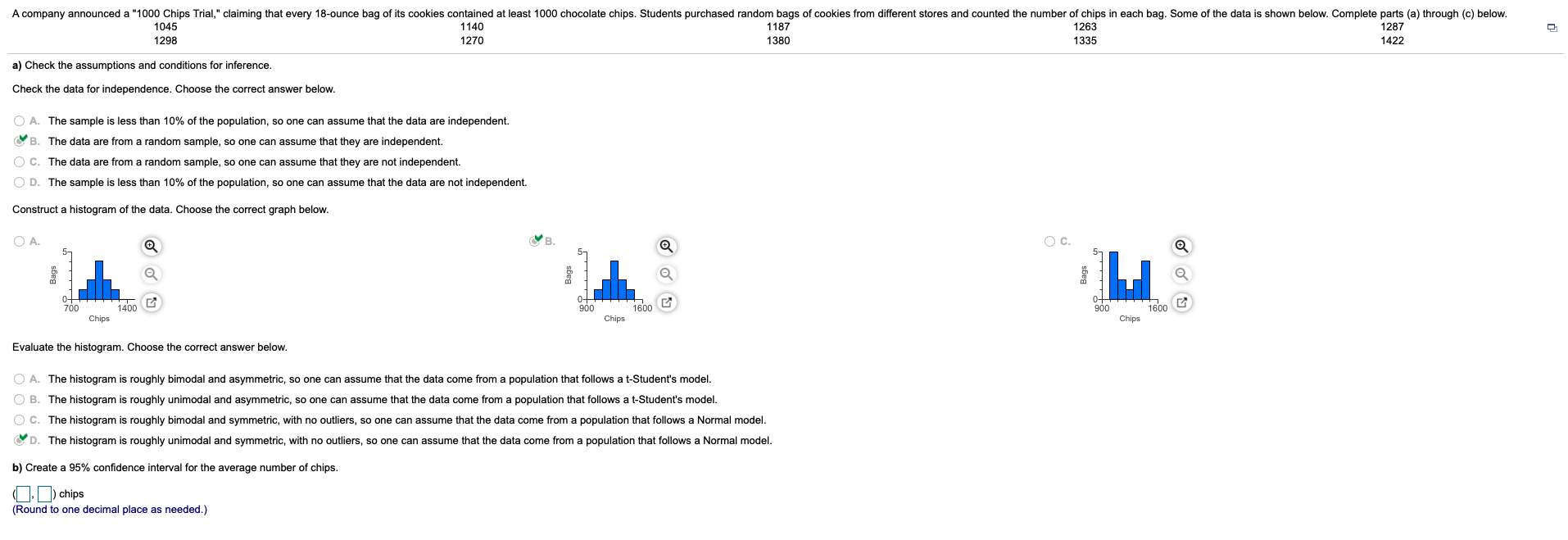 Solved Create a 95% confidence interval for the average | Chegg.com