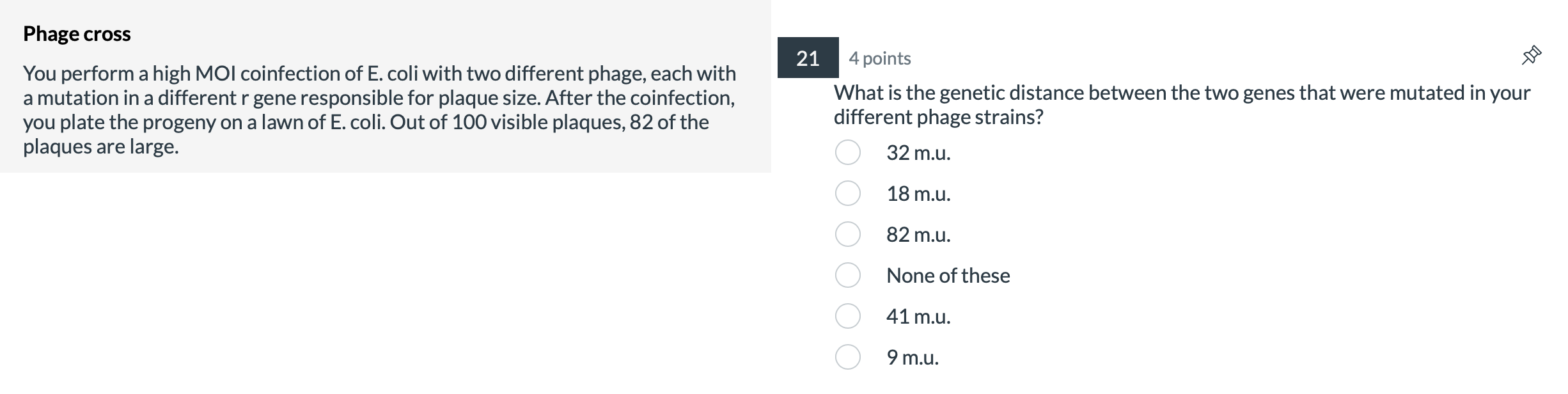 Solved Phage cross You perform a high MOI coinfection of E. | Chegg.com