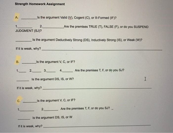 Solved Deductive And Inductive Strength Homework A. 1. Human | Chegg.com