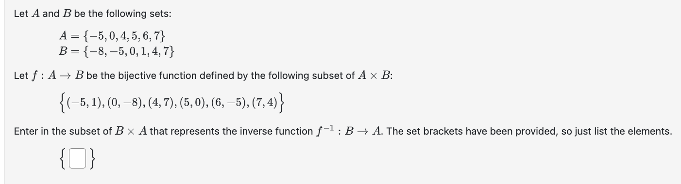 Solved Let A And B Be The Following Sets: | Chegg.com