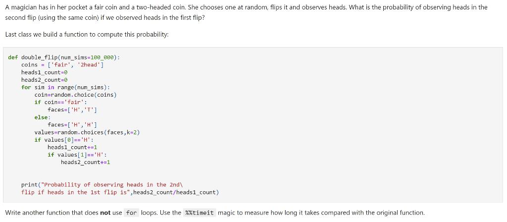 Solved A magician has in her pocket a fair coin and a | Chegg.com