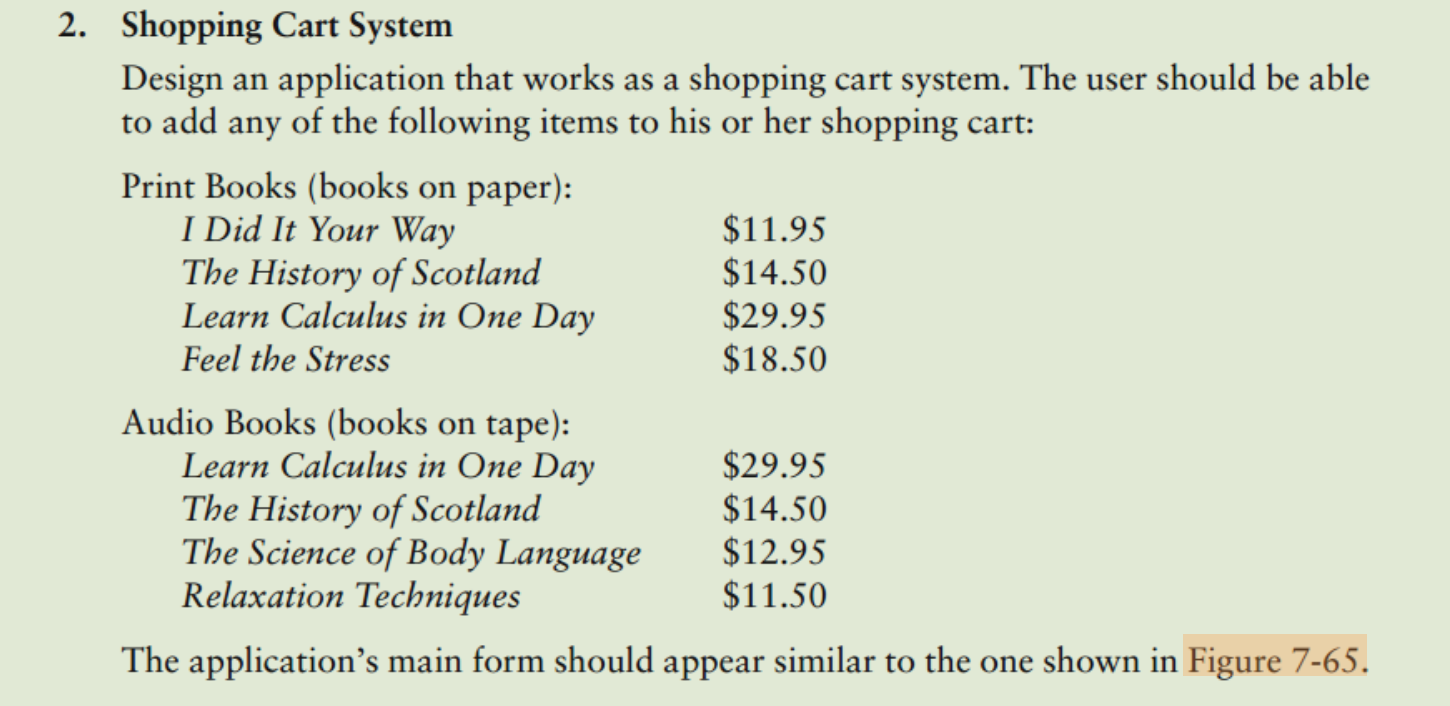Solved 2. Shopping Cart System Design an application that