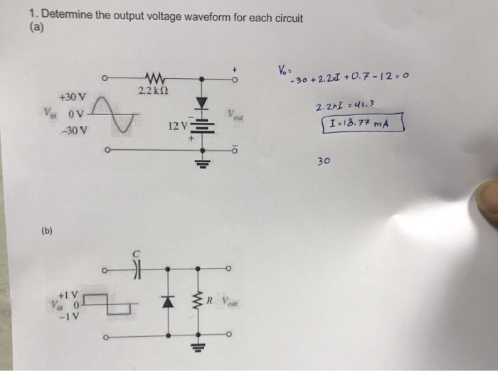 Solved 1. Determine the output voltage waveform for each | Chegg.com