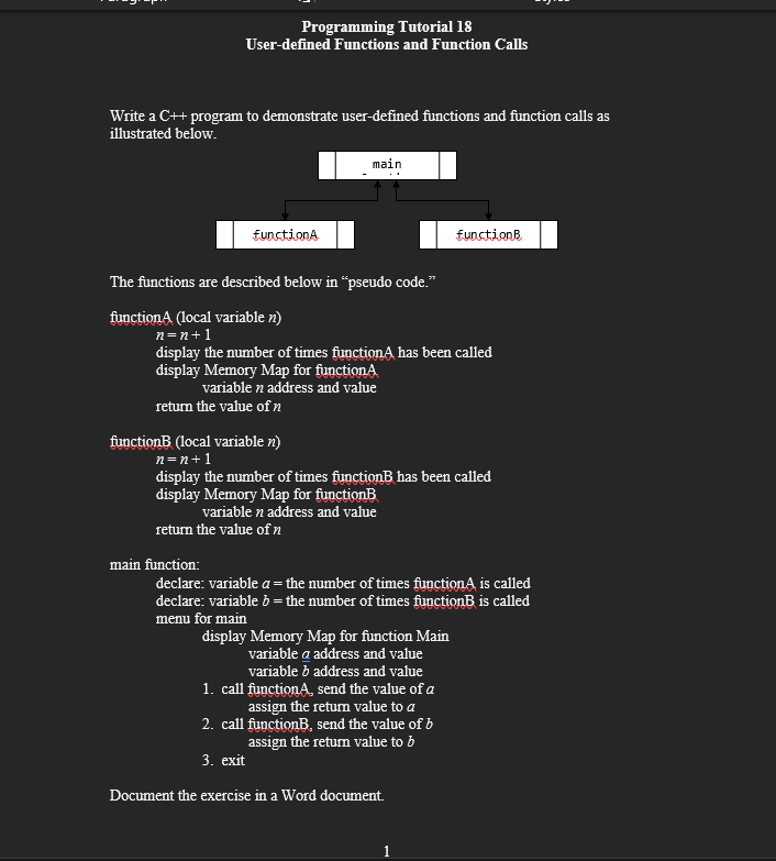 Solved Programming Tutorial 18 User-defined Functions and | Chegg.com