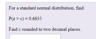 Solved For a standard normal distribution find P z c