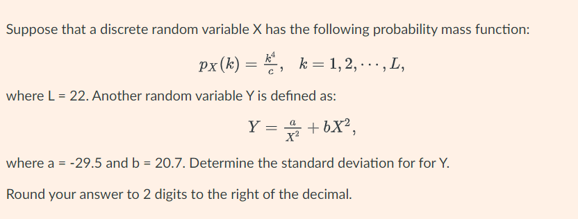 Solved Suppose that a discrete random variable X has the | Chegg.com
