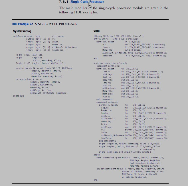 Modify the HDL code for the singlecycle ARM