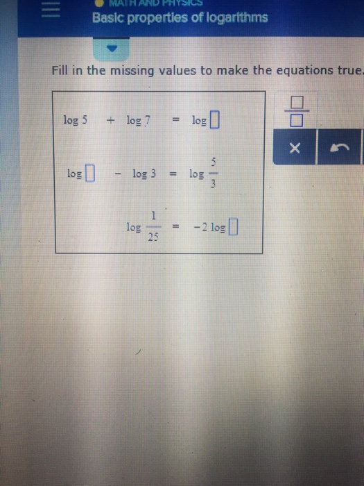 Solved Fill in the missing values to make the equations | Chegg.com