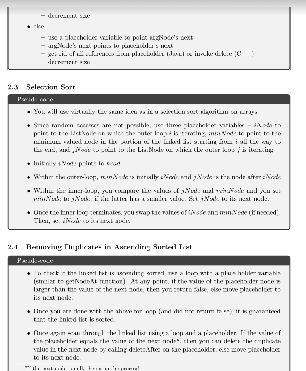 Solved 2 Linked List Your task is to complete the following | Chegg.com