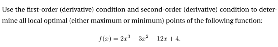 the first order derivative of total cost is