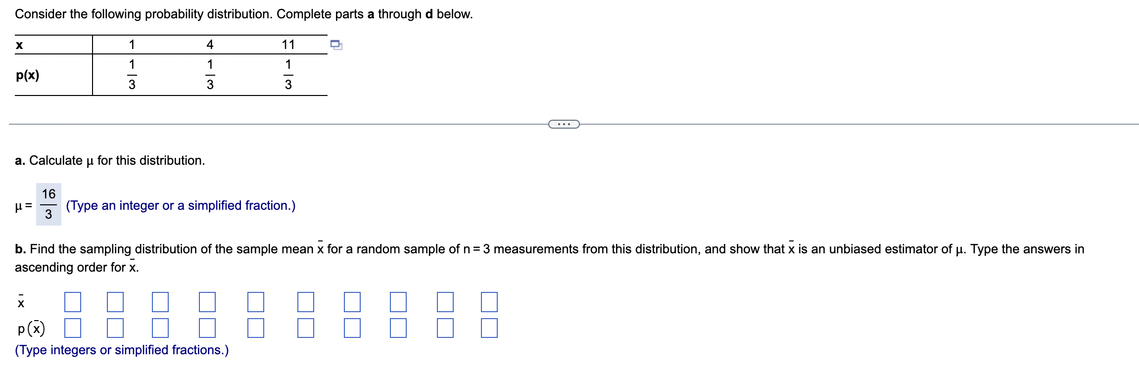 Solved Consider the following probability distribution. | Chegg.com
