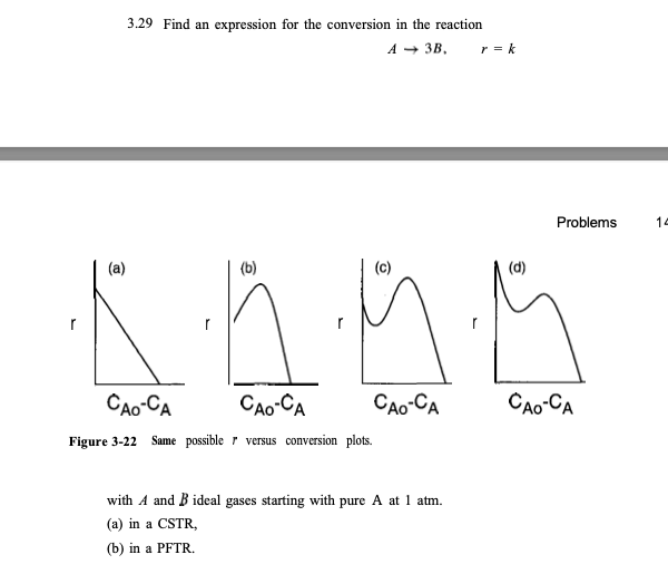 Solved 3.29 Find an expression for the conversion in the | Chegg.com