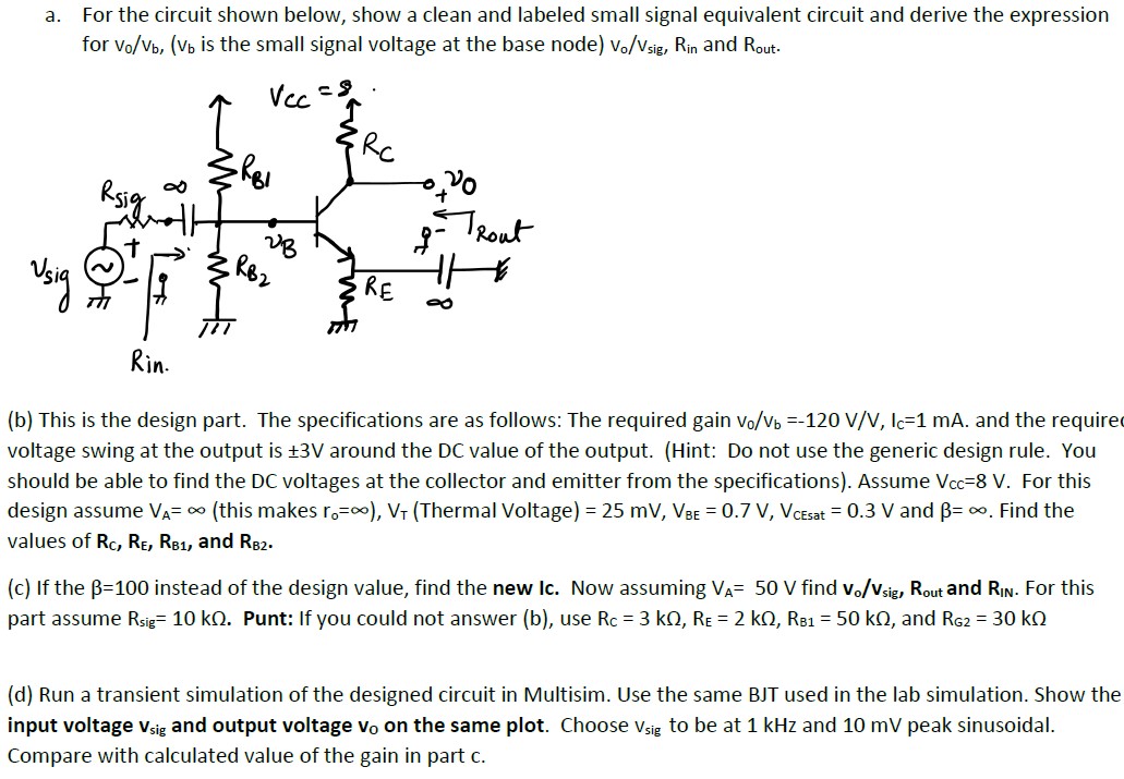 a. ﻿For the circuit shown below, show a clean and | Chegg.com