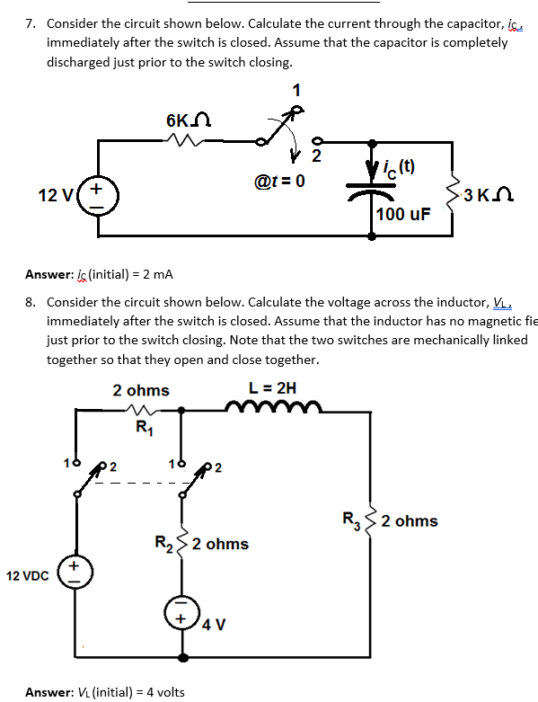 Solved 7. Consider the circuit shown below. Calculate the | Chegg.com