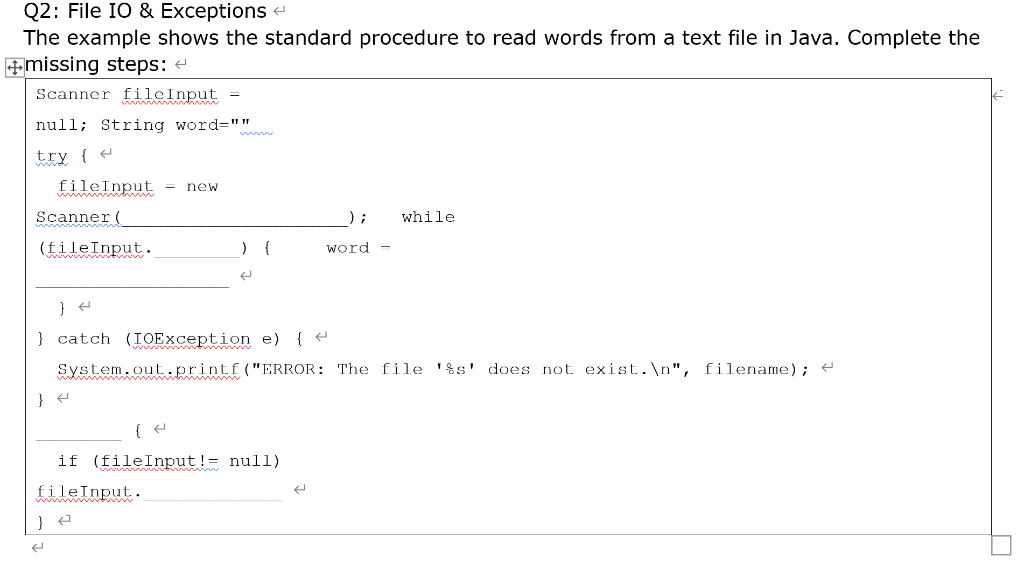 Solved Q2: File IO & Exceptions - The example shows the | Chegg.com