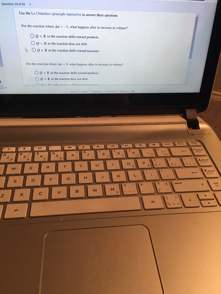 solved-question-14-of-20-use-the-le-ch-telier-s-principle-chegg