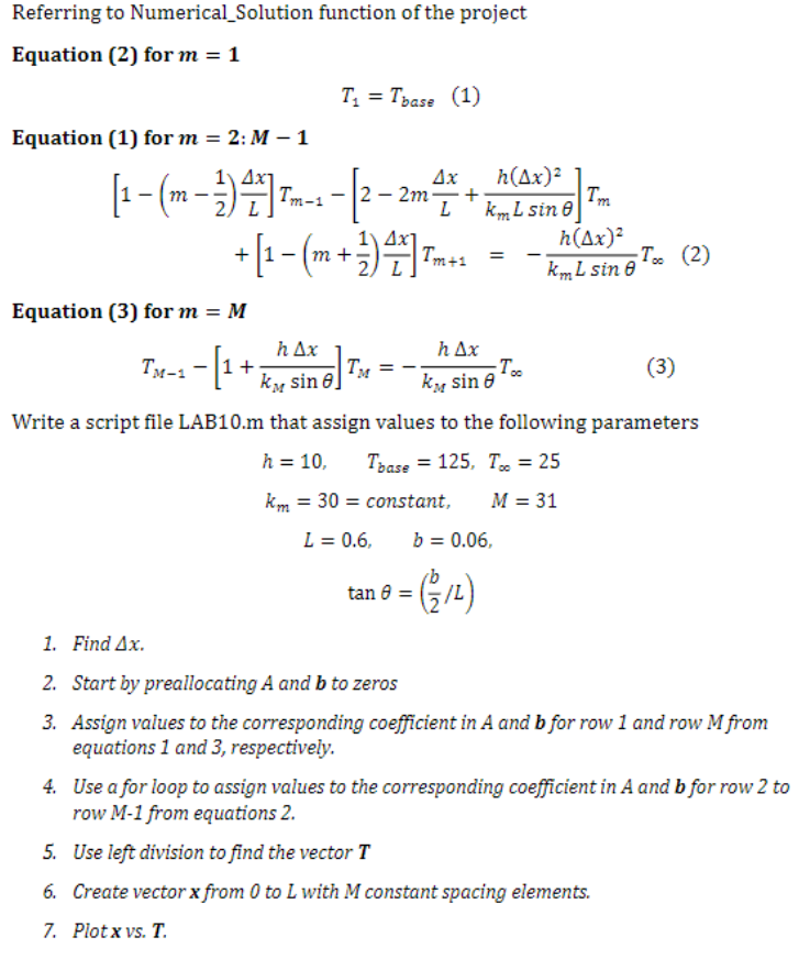 Referring to Numerical_Solution function of the | Chegg.com