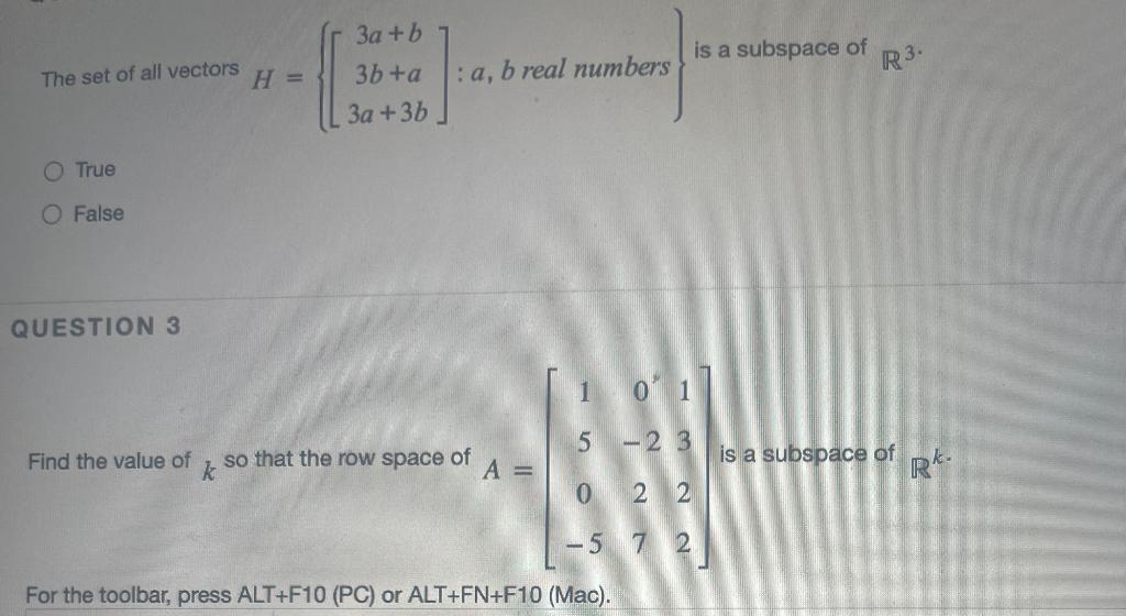 Solved The set of all vectors H=⎩⎨⎧⎣⎡3a+b3b+a3a+3b⎦⎤:a,b | Chegg.com