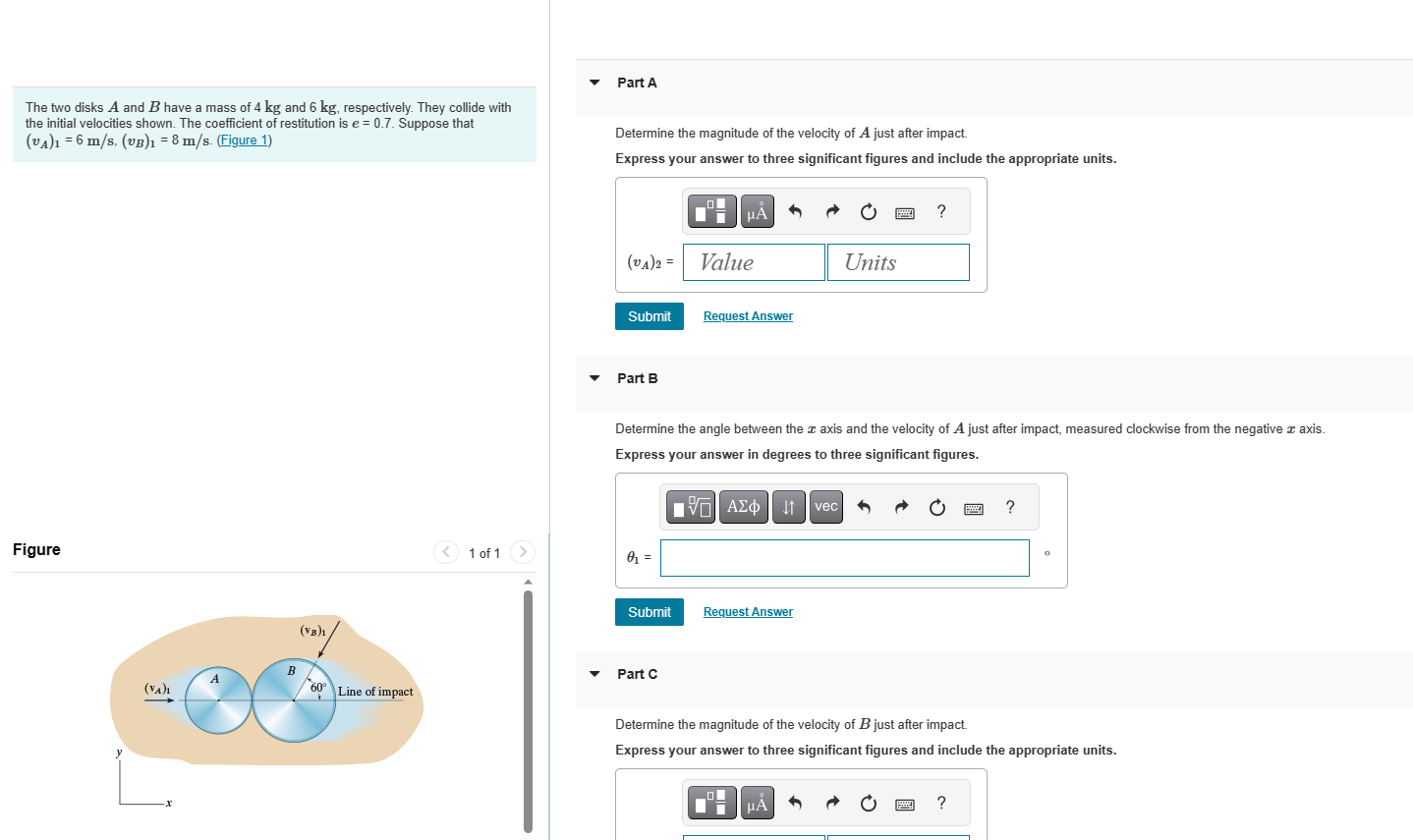 Solved The Two Disks A And B Have A Mass Of 4 Kg And 6 Kg, | Chegg.com