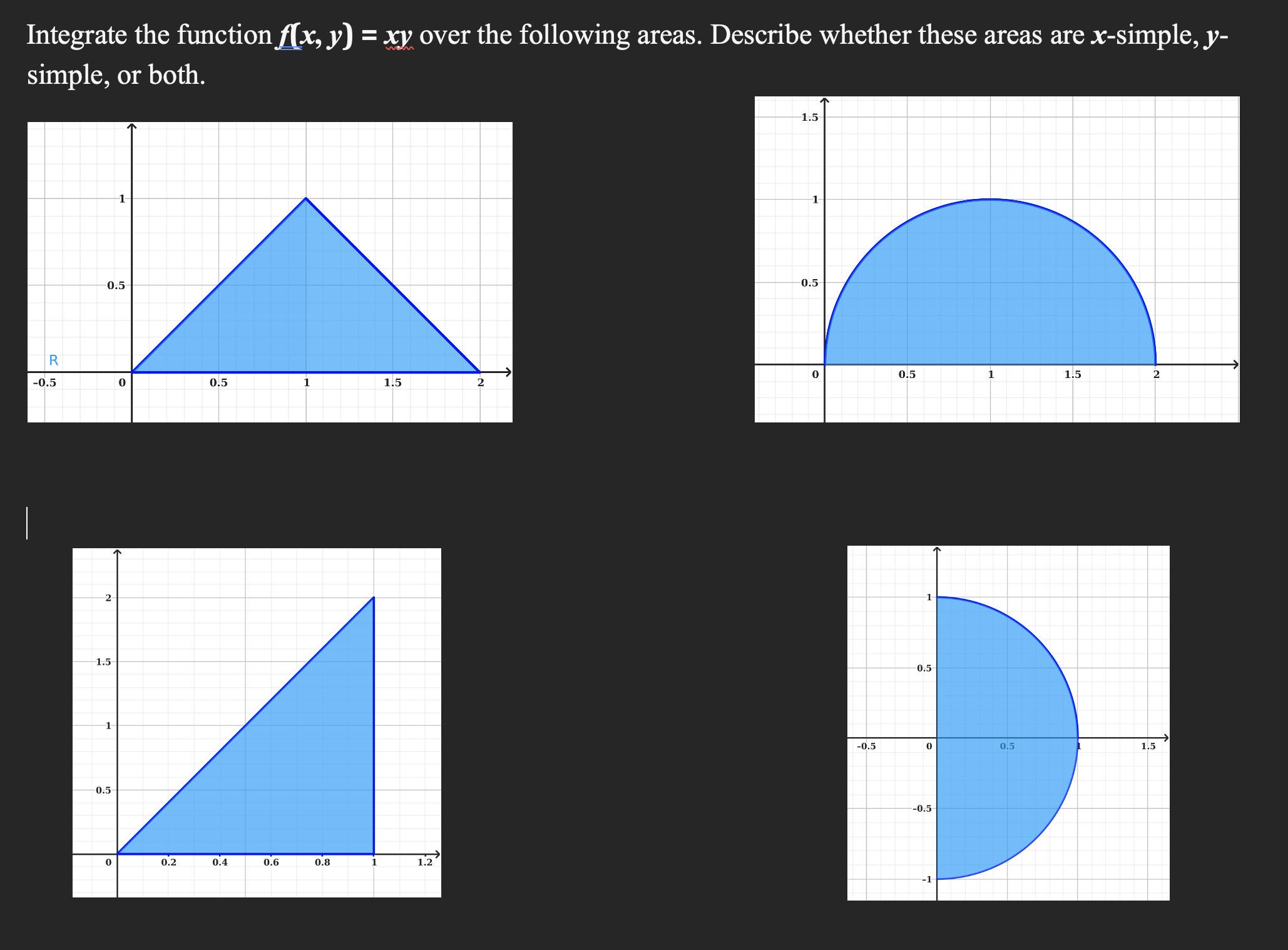 solved-integrate-the-function-f-x-y-xy-over-the-following-chegg