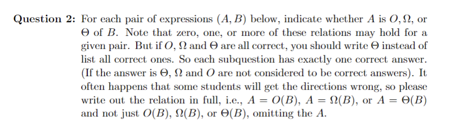 Solved Question 2: For Each Pair Of Expressions (A,B) | Chegg.com