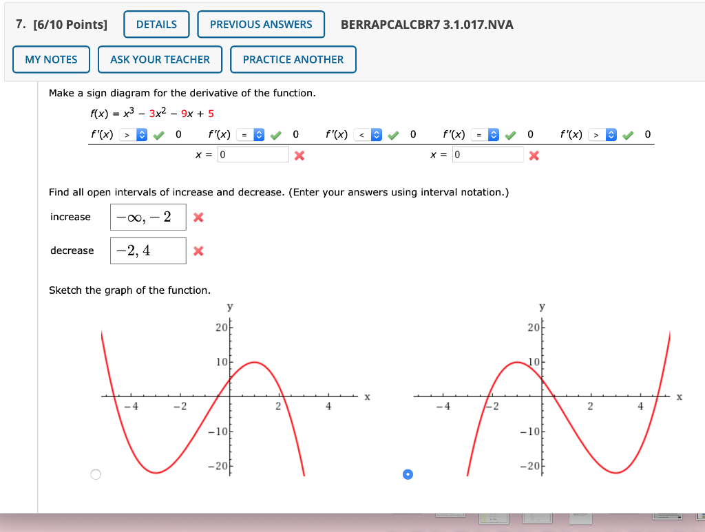 Solved 7. [6/10 Points] DETAILS PREVIOUS ANSWERS | Chegg.com