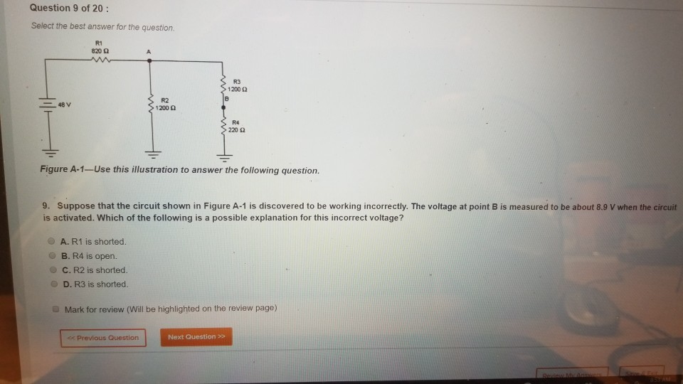Solved Question 9 of 20 : Select the best answer for the | Chegg.com