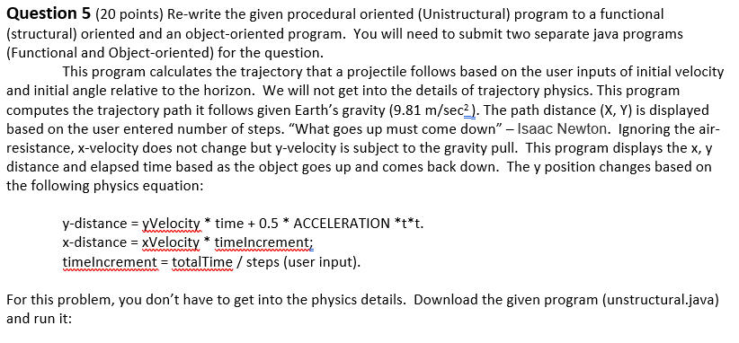 Question 5 (20 points) Re-write the given procedural | Chegg.com