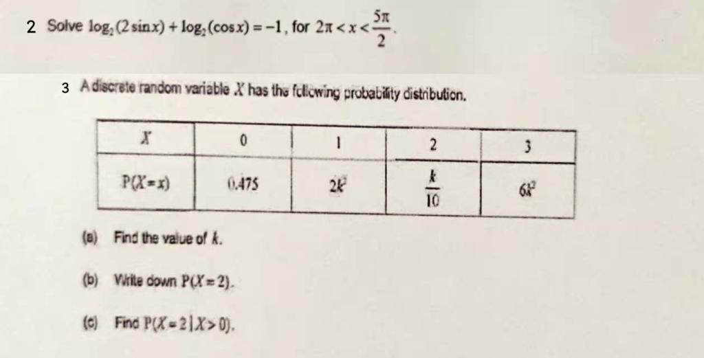 log 1 5 cosx sin2x 25 )=- 2