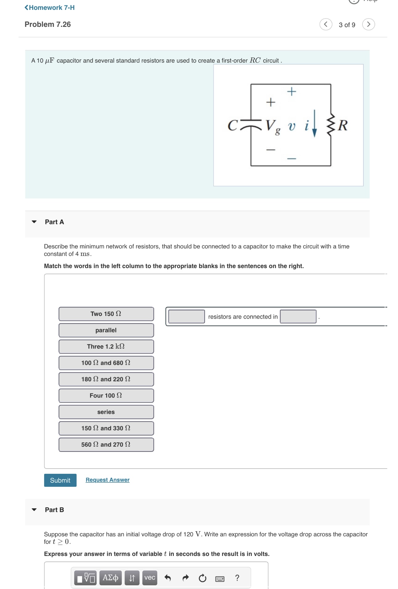 Solved A \( 10 \mu \mathrm{F} \) ﻿capacitor and several