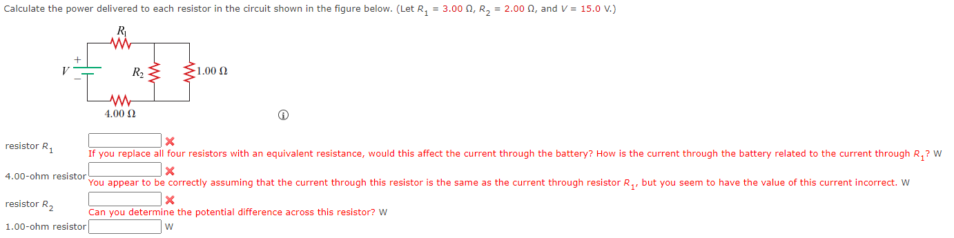 Solved Calculate The Power Delivered To Each Resistor In The | Chegg.com