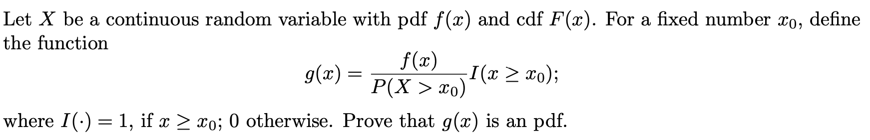 Solved Let X be a continuous random variable with pdf f(x) | Chegg.com