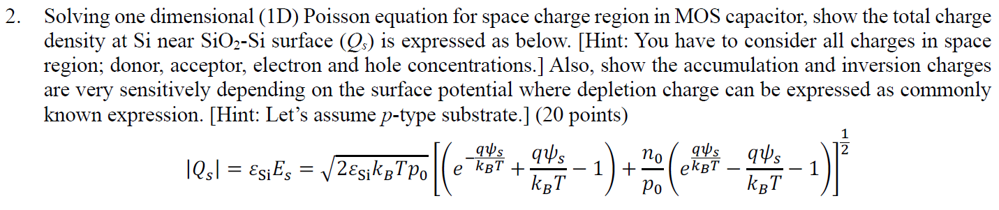 Solved 2. Solving one dimensional (1D) Poisson equation for | Chegg.com