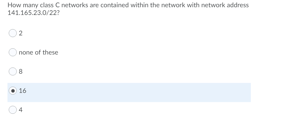 Solved How many class C networks are contained within the | Chegg.com