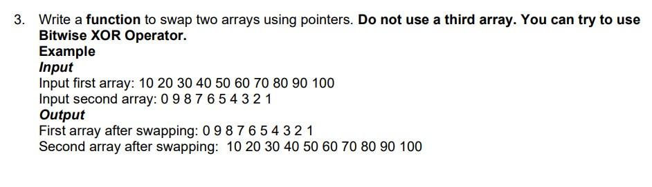 solved-3-write-a-function-to-swap-two-arrays-using-chegg