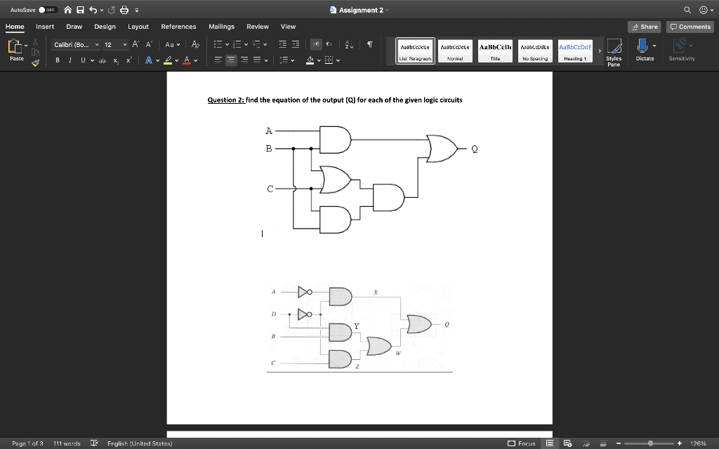 Solved Find The Equation Of The Output (Q) For Each Of The | Chegg.com