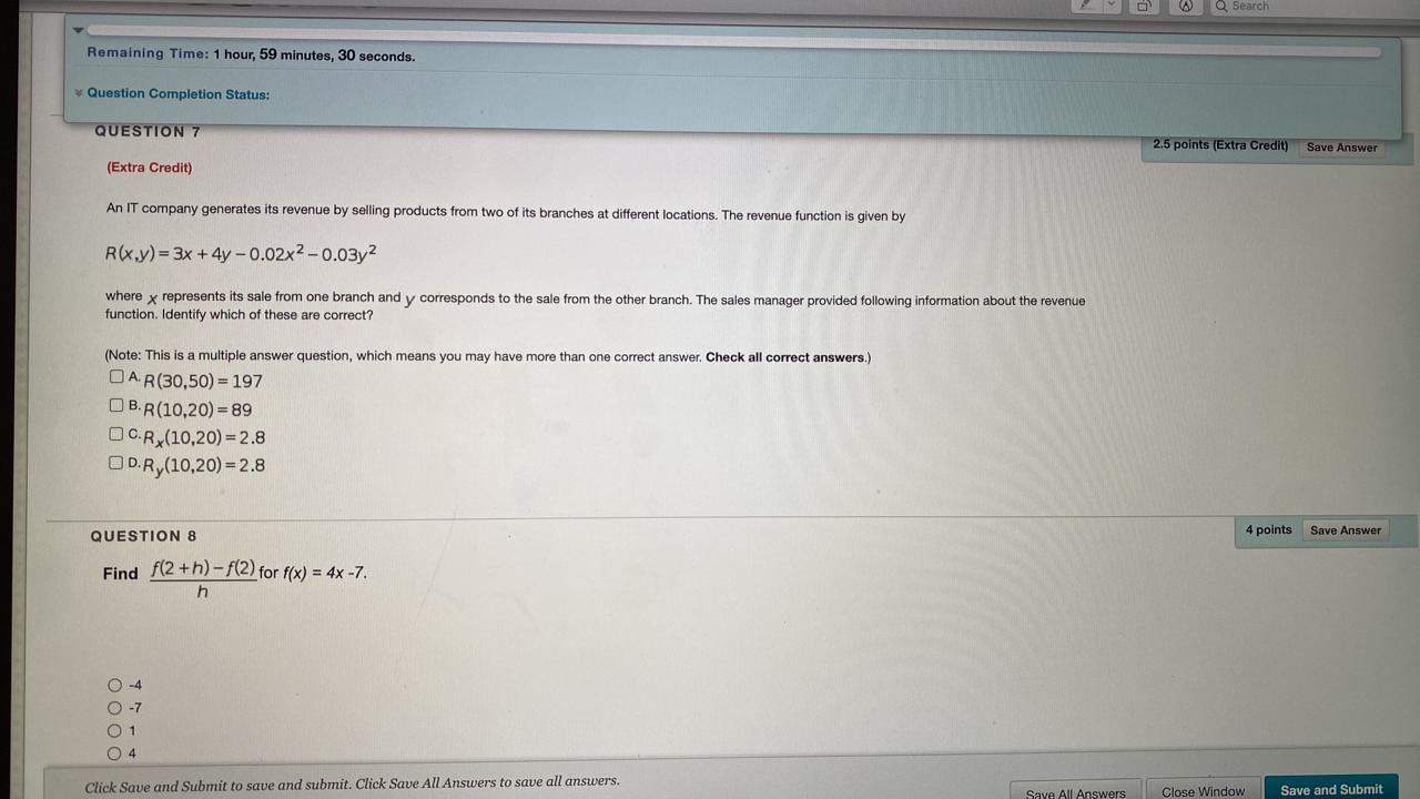 Solved Ā !!! Remaining Time: 1 hour, 59 minutes, 36 seconds. | Chegg.com