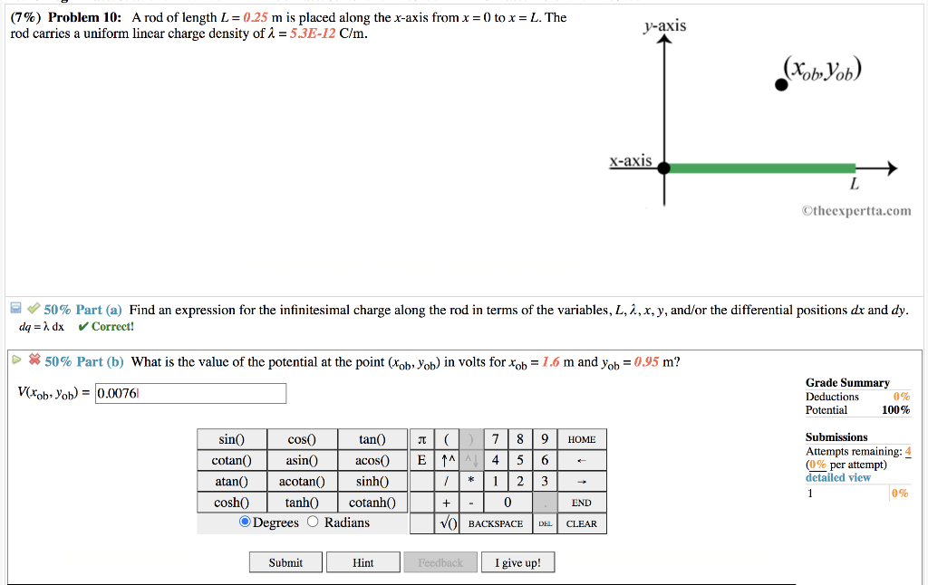 Solved 7 Problem 10 A Rod Of Length L 0 25 M Is Pla Chegg Com