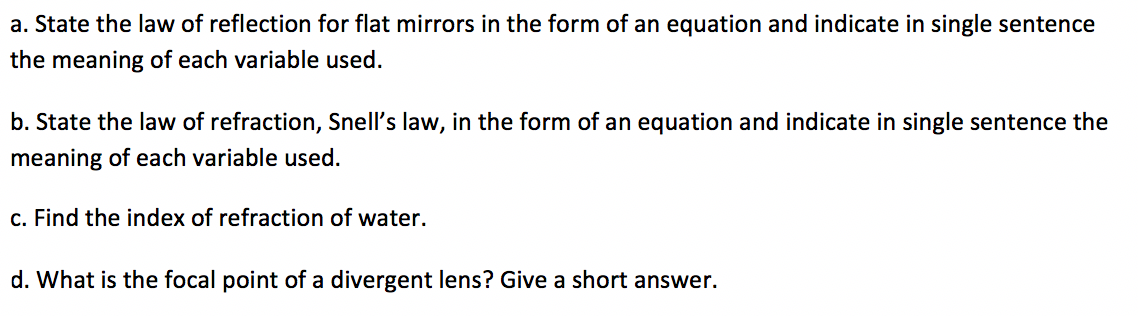 law of reflection equation