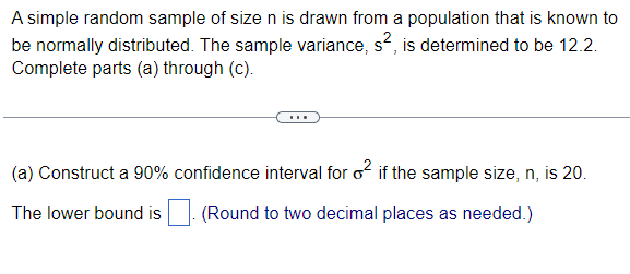 Solved A simple random sample of size n is drawn from a | Chegg.com