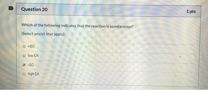 Solved Question 20 1 pts Which of the following indicates | Chegg.com