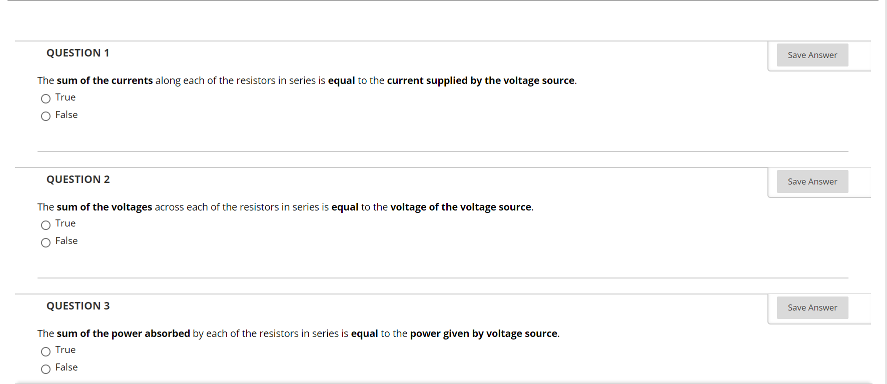 Solved QUESTION 1 Save Answer The sum of the currents along | Chegg.com