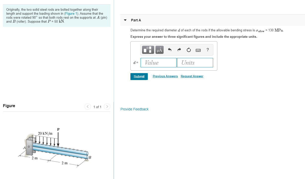 Solved Originally, the two solid steel rods are bolted | Chegg.com