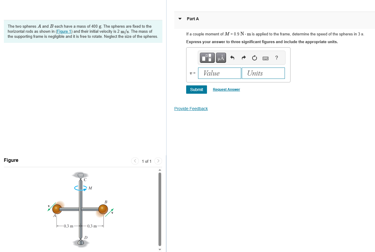 Solved The Two Spheres A And B Each Have A Mass Of 400 G. | Chegg.com