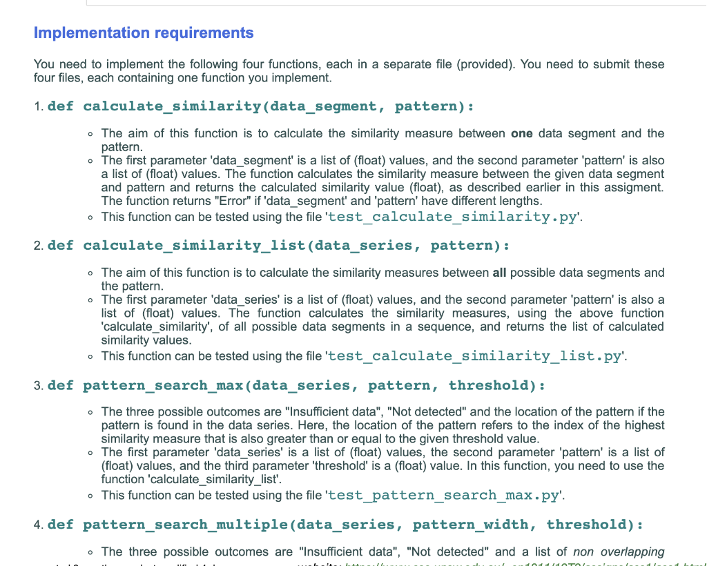 The pattern detection problem In this assignment, | Chegg.com